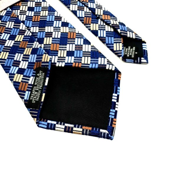 Geoffrey Beene 100% Silk Men Ties Business Shirt Work Suit Accessory Office Blue - Picture 4 of 5